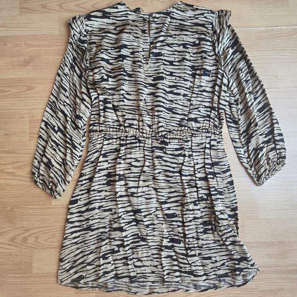 NWT Rails Womens Ora Mini Dress Large Ruffle Balloon Sleeve Satin Boho Peasant - Picture 7 of 12